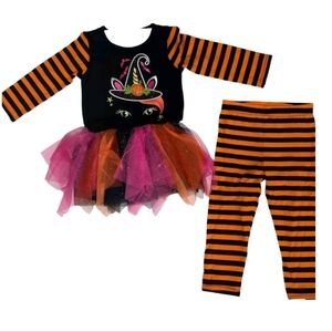 Emily Rose Girl's Fall Applique Halloween Tutu Tunic & Legging Set, Size 3T